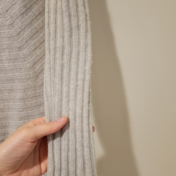 Qi Cashmere Gray Open Front Cardigan Sz XSP - Picture 4 of 6